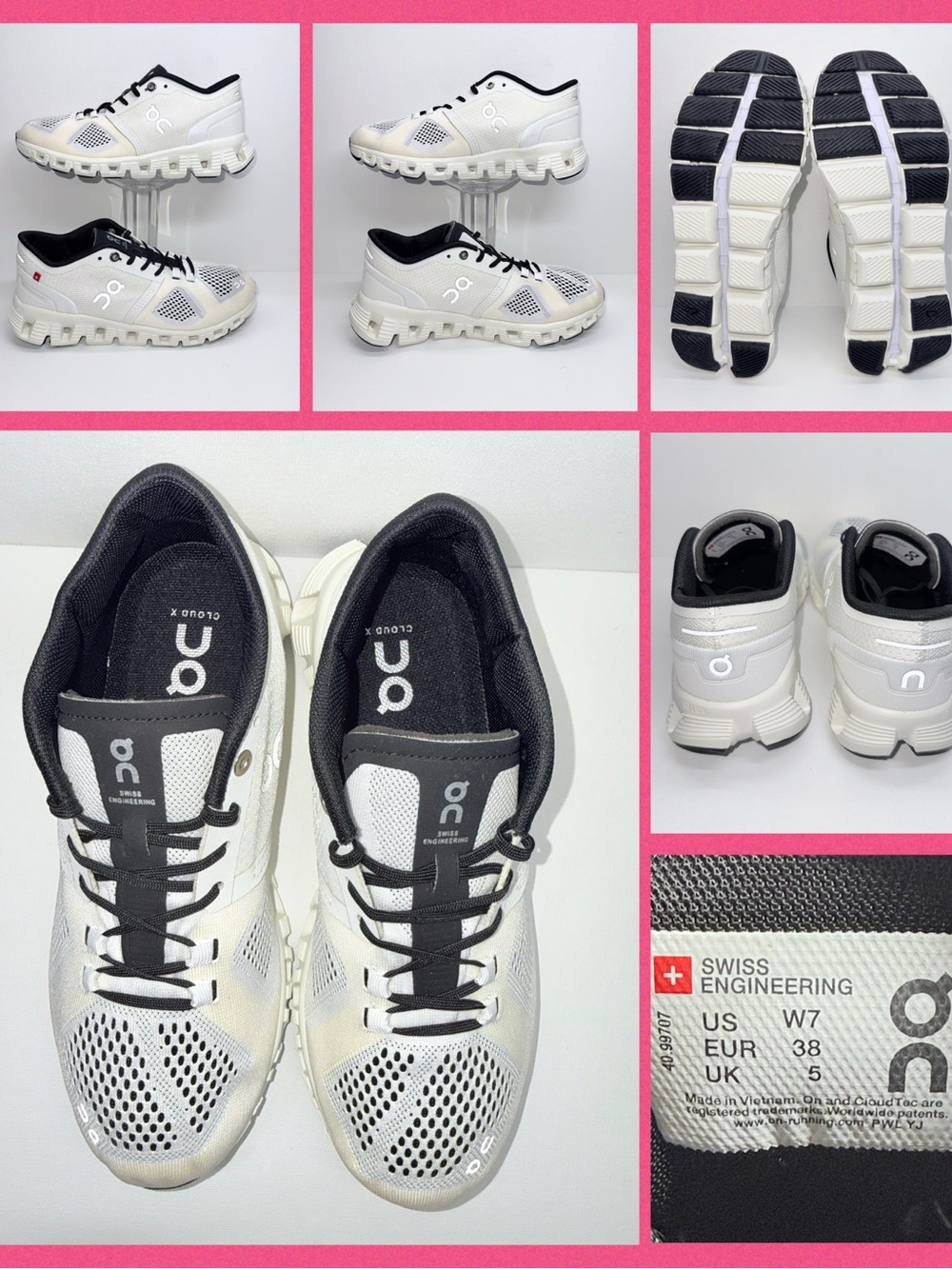 ON CLOUD X MILK White and Black Cloud Sneakers